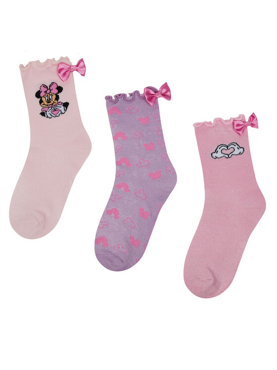 Mickey&Friends Дълги чорапи ACCCS-SS25-327DSTC(3-PACK) Розов цвят на ниска цена