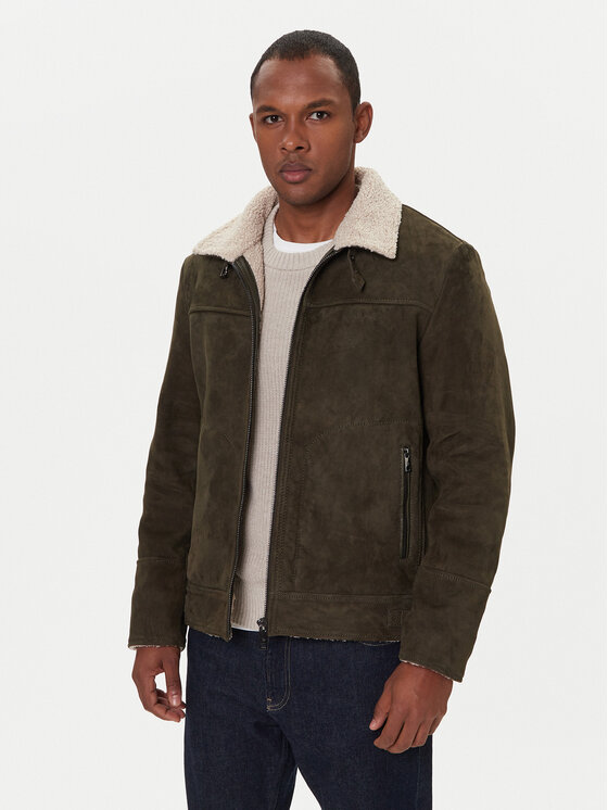 Milestone Кожено яке Camino 531624 21315 Зелен Regular Fit цвят на ниска цена