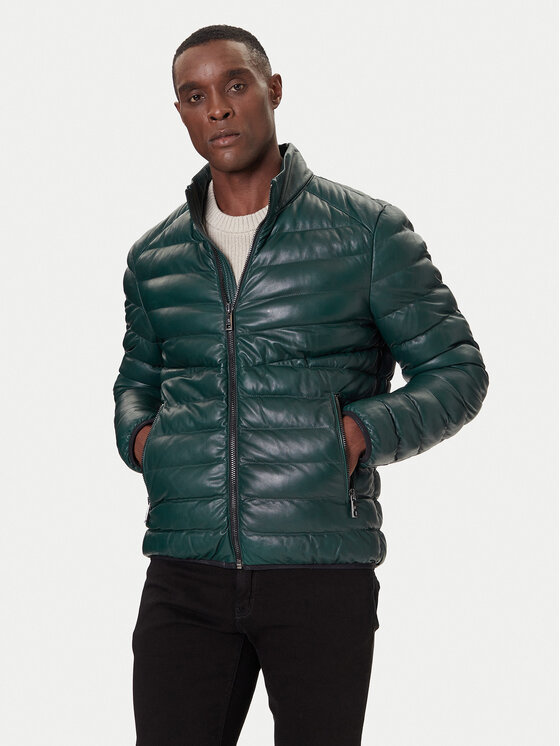 Milestone Кожено яке MSHendrik 531040 60710 Зелен Regular Fit цвят на ниска цена