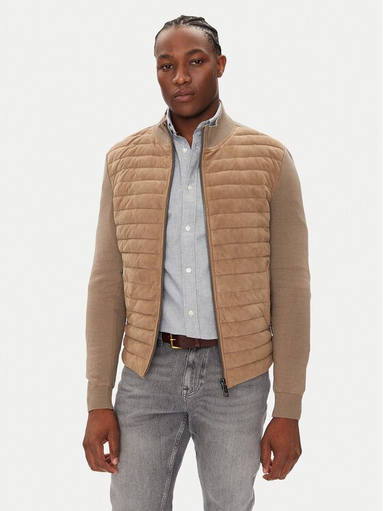 Milestone Кожено яке MSTurner 531624 60705 Бежов Regular Fit цвят на ниска цена