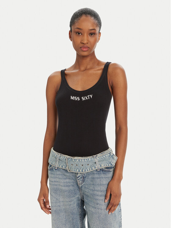 Miss Sixty топ 6L2RJ3580000 Черен Slim Fit цвят на ниска цена