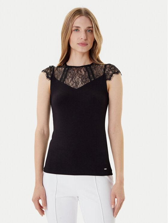 Morgan Блуза 232-DGIULIA Черен Slim Fit цвят на ниска цена