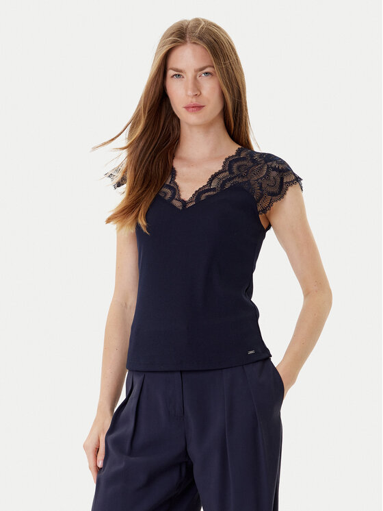 Morgan Блуза 251-DELI Тъмносин Slim Fit цвят на ниска цена