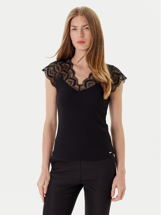 Morgan Блуза 251-DELI Черен Slim Fit цвят на ниска цена