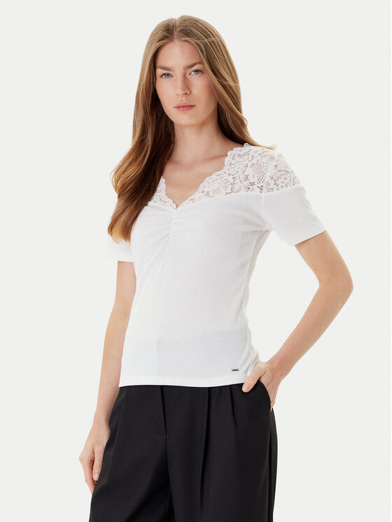 Morgan Блуза 252-DELINE Бял Slim Fit цвят на ниска цена