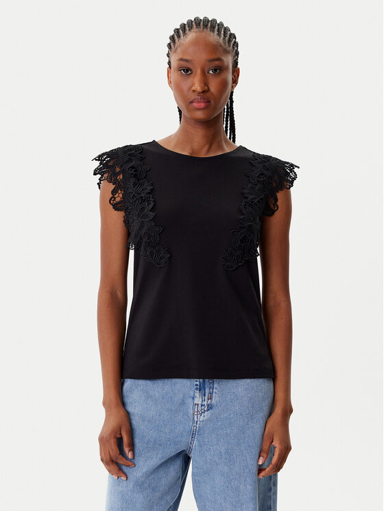 Morgan Блуза 252-DFLOWER Черен Regular Fit цвят на ниска цена