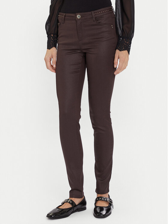 Morgan Дънки 252-PALAO Кафяв Slim Fit цвят на ниска цена