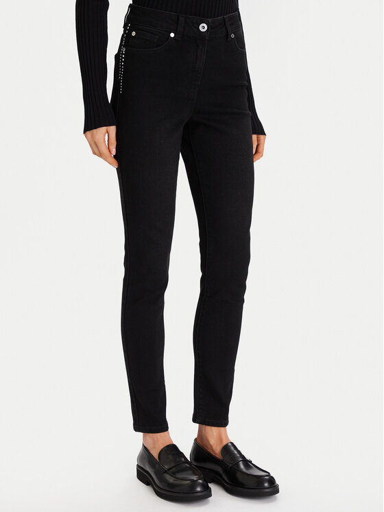 Morgan Дънки 252-PAVI Черен Slim Fit цвят на ниска цена