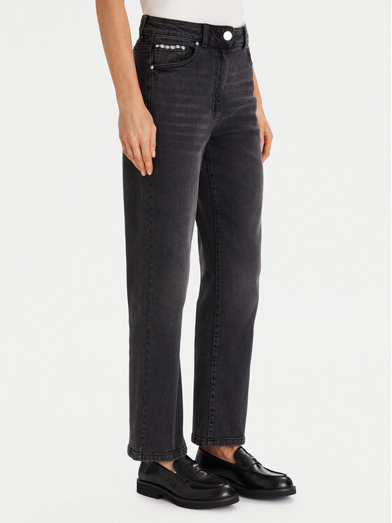 Morgan Дънки 252-PNICE Черен Wide Leg цвят на ниска цена