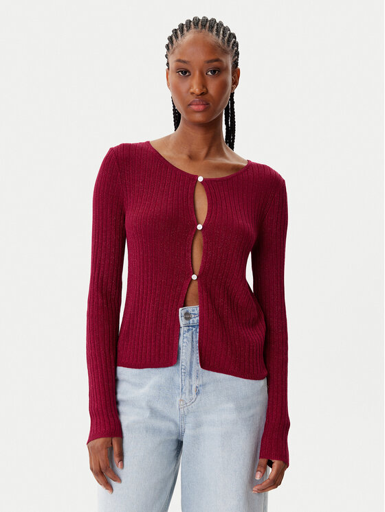 Morgan Кардиган 252-MIZOR Червен Slim Fit цвят на ниска цена