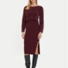 Morgan Плетена рокля 242-RMONA Бордо Slim Fit цвят на ниска цена