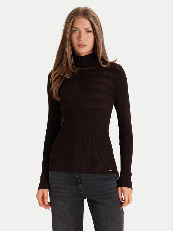 Morgan Поло 132-MENTOS.M Кафяв Slim Fit цвят на ниска цена