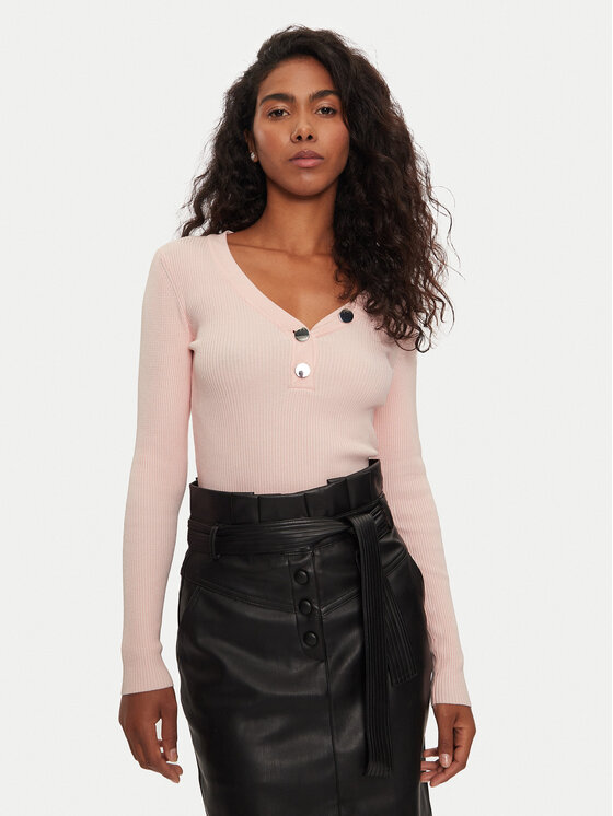 Morgan Пуловер 201-MBANBI.N Розов Slim Fit цвят на ниска цена