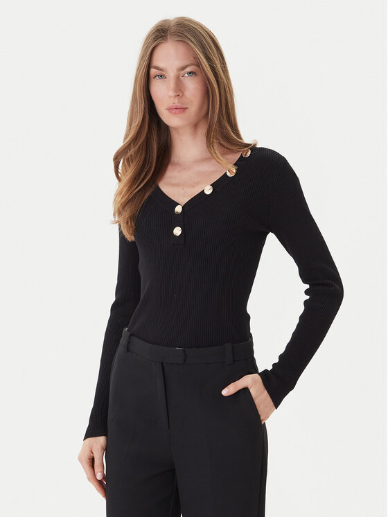 Morgan Пуловер 201-MBANBI.N Черен Slim Fit цвят на ниска цена