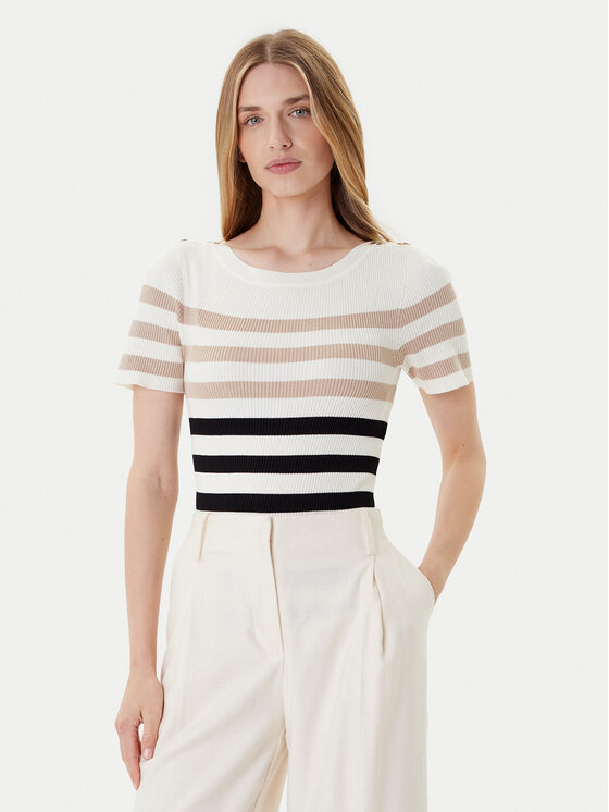 Morgan Пуловер 252-MPIANA Бежов Slim Fit цвят на ниска цена