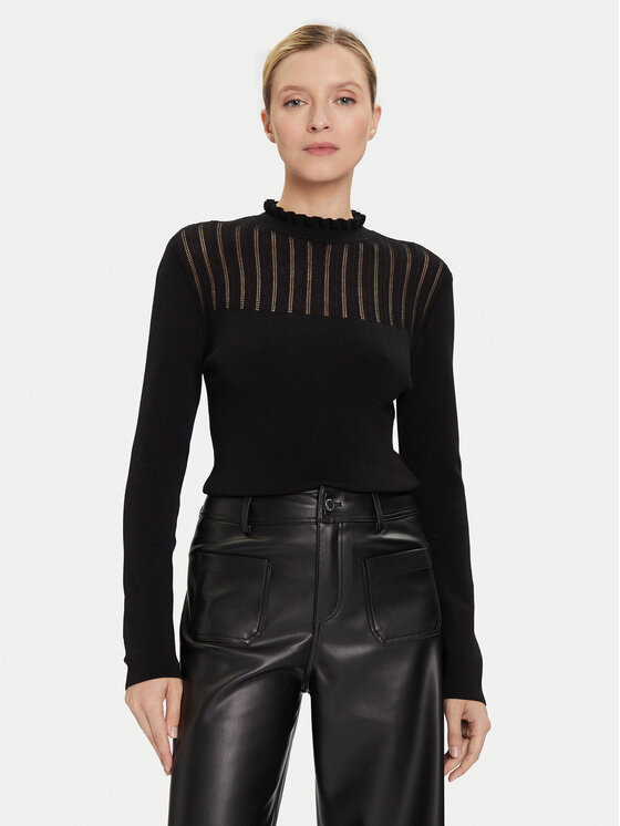 Morgan Пуловер 252-MSNOWI Черен Slim Fit цвят на ниска цена