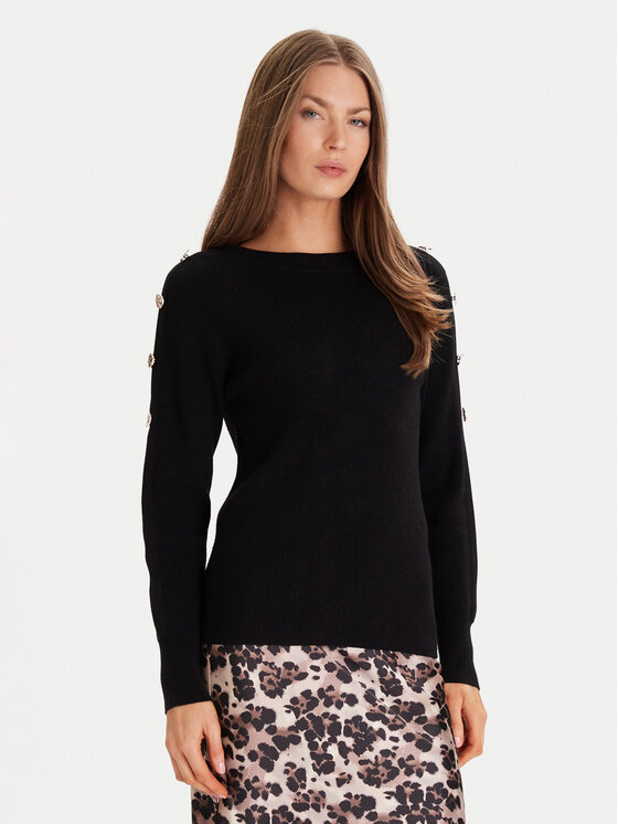 Morgan Пуловер 252-MTECNA Черен Regular Fit цвят на ниска цена