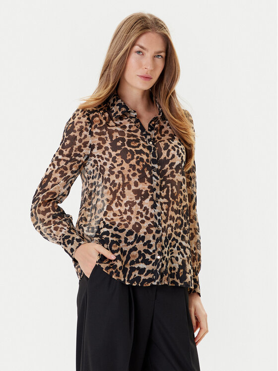 Morgan Риза 252-CLION Кафяв Regular Fit цвят на ниска цена