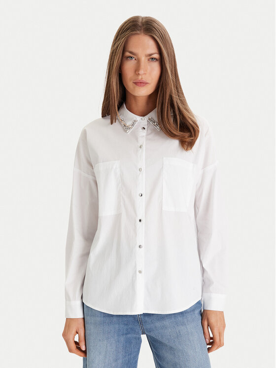 Morgan Риза 252-CRISTO Бял Loose Fit цвят на ниска цена