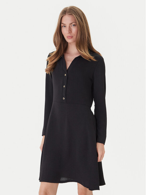 Morgan Рокля тип риза 251-RBREST Черен Regular Fit цвят на ниска цена