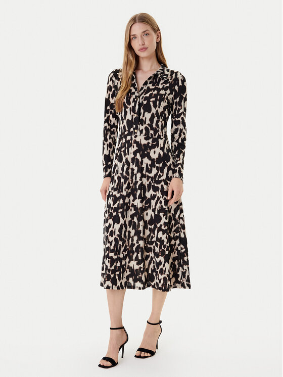 Morgan Рокля тип риза 252-RITALA Черен Regular Fit цвят на ниска цена