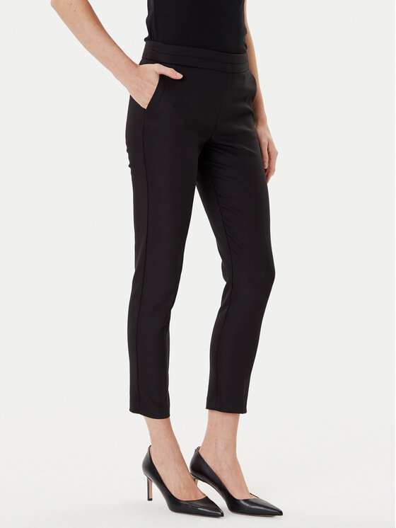 Morgan Текстилни панталони 211-PROSY.F Черен Slim Fit цвят на ниска цена