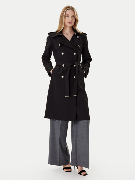 Morgan Тренч 242-GTRENCH Черен Regular Fit цвят на ниска цена