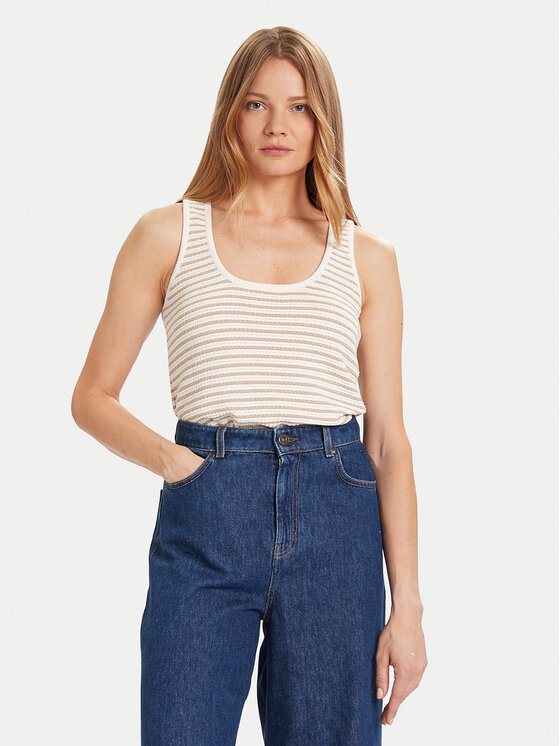 Morgan топ 252-MCAMI Бежов Regular Fit цвят на ниска цена