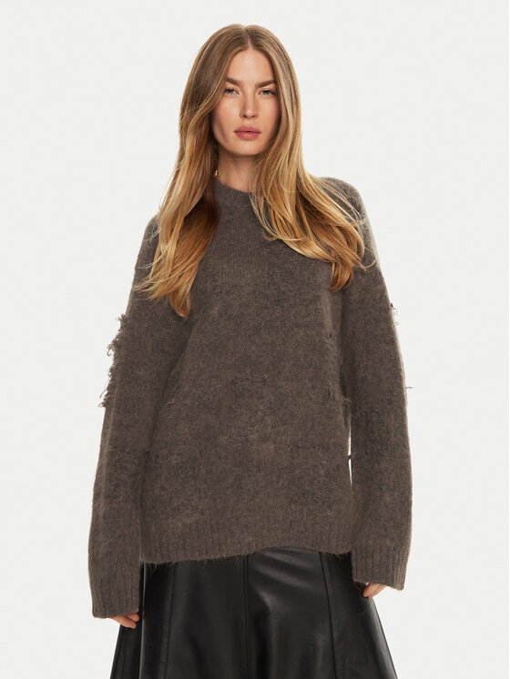 Munthe Пуловер Taccu 243160724373 Кафяв Loose Fit цвят на ниска цена