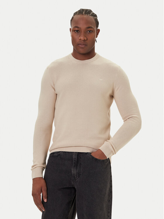 Mustang Пуловер Elliot 1016844 Бежов Regular Fit цвят на ниска цена