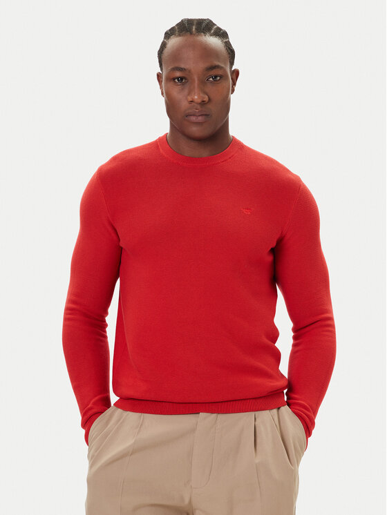 Mustang Пуловер Elliot 1016844 Червен Regular Fit цвят на ниска цена