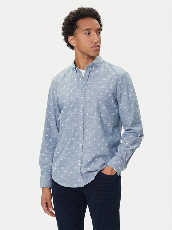 Mustang Риза Elmore 1016948 Светлосиньо Regular Fit цвят на ниска цена