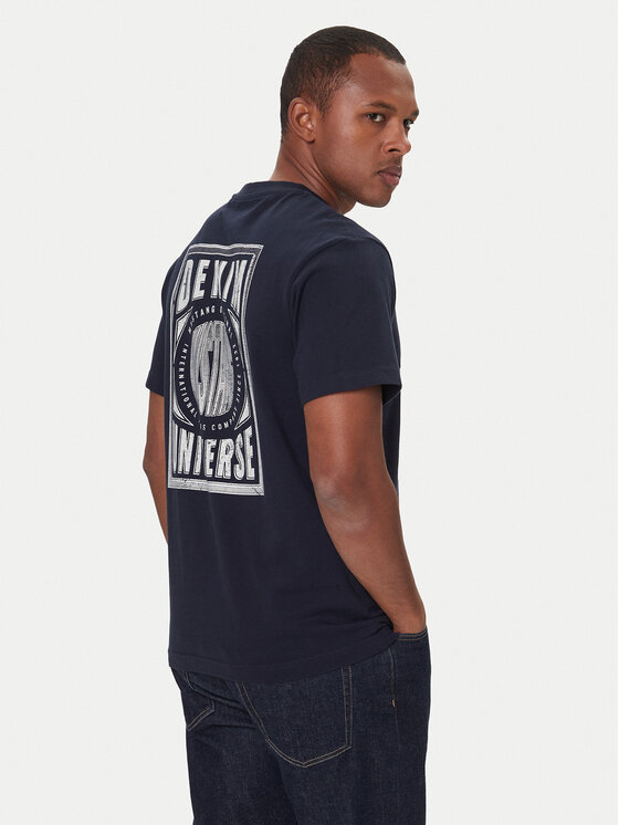 Mustang Тишърт Akron 1016869 Тъмносин Relaxed Fit цвят на ниска цена