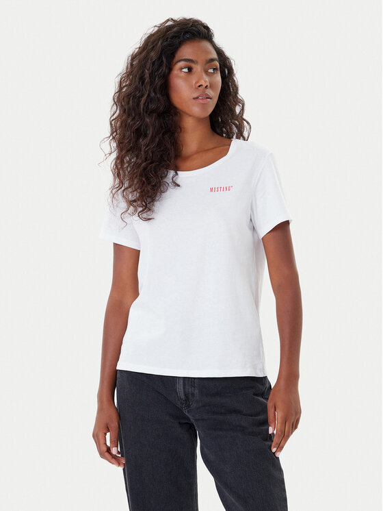Mustang Тишърт Alma 1016748 Бял Regular Fit цвят на ниска цена