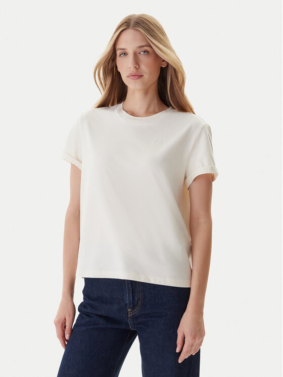 Mustang Тишърт Monroe 1016755 Екрю Relaxed Fit цвят на ниска цена