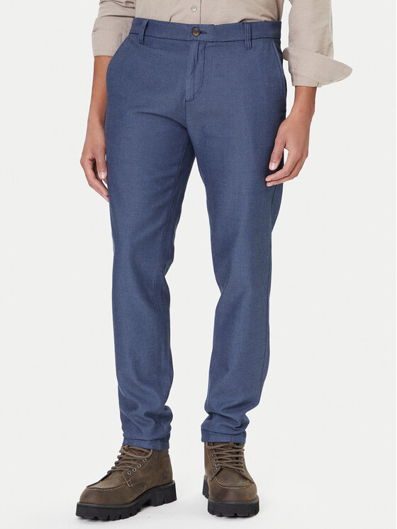 Mustang Чино панталони Daytona 1017075 Син Slim Fit цвят на ниска цена