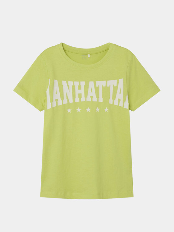 NAME IT Тишърт Berte 13226107 Зелен Regular Fit цвят на ниска цена