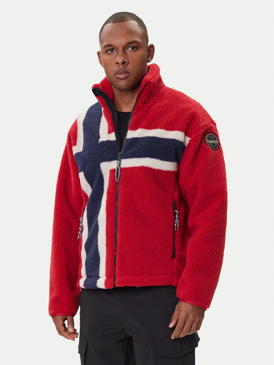 Napapijri Полар NP0A88TC Червен Regular Fit цвят на ниска цена