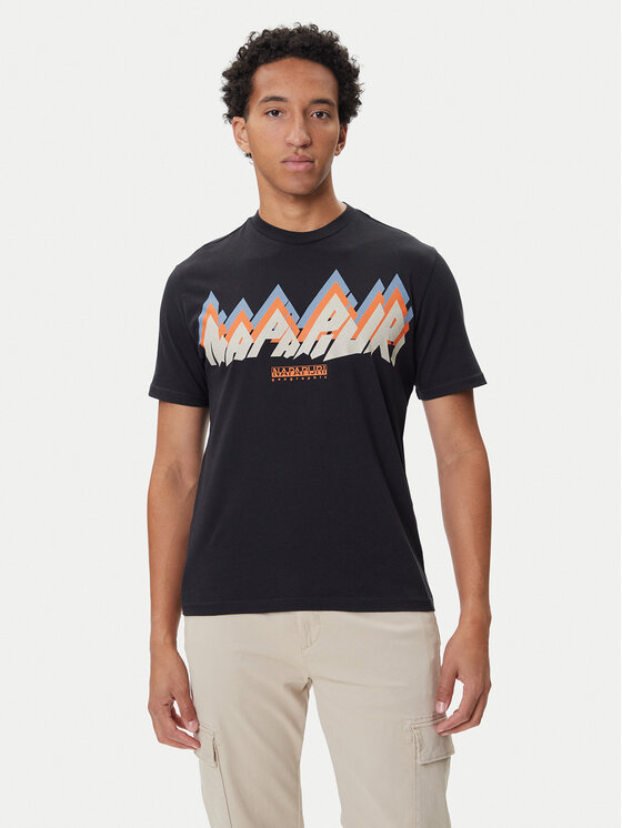 Napapijri Тишърт Fiemme NP0A88T5 Черен Regular Fit цвят на ниска цена