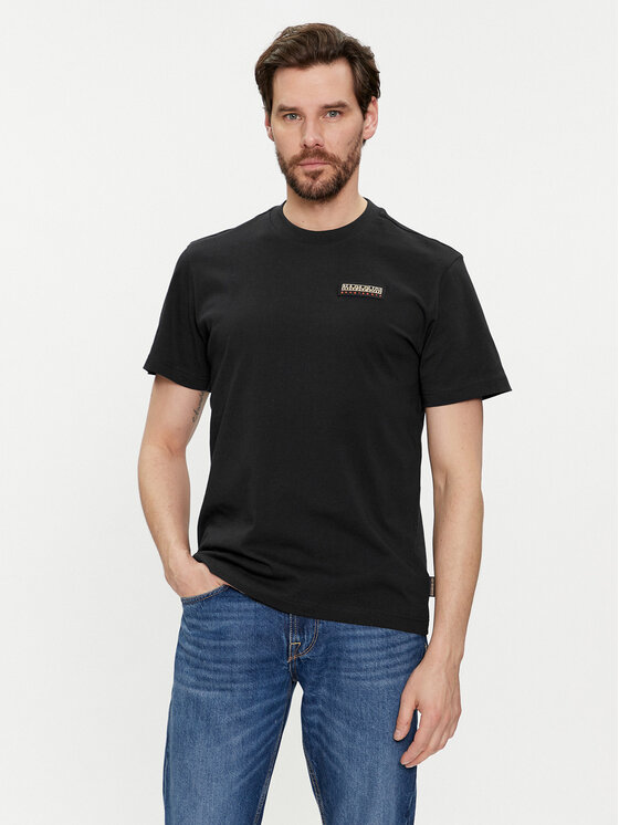 Napapijri Тишърт Iaato NP0A4HFZ Черен Regular Fit цвят на ниска цена