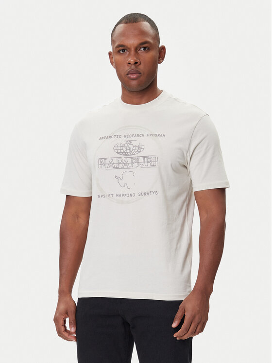 Napapijri Тишърт S-Bald NP0A88SF Бежов Regular Fit цвят на ниска цена