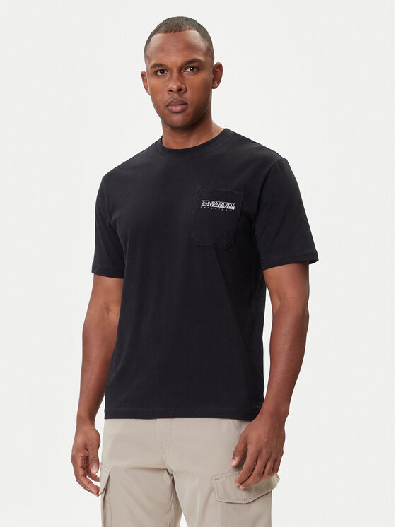 Napapijri Тишърт S-Fanes NP0A88SE Черен Regular Fit цвят на ниска цена