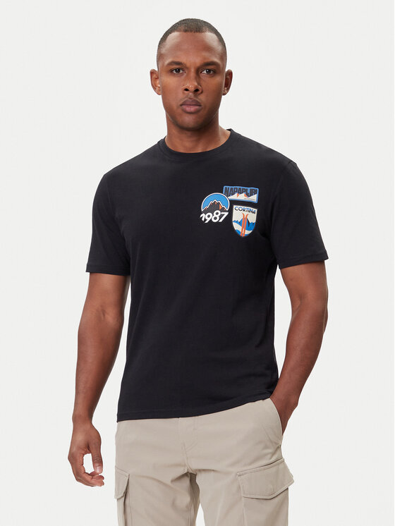 Napapijri Тишърт S-Montepiana NP0A88SV Черен Regular Fit цвят на ниска цена