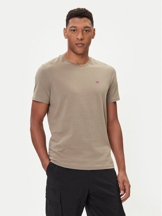 Napapijri Тишърт Salis NP0A4H8D Бежов Regular Fit цвят на ниска цена