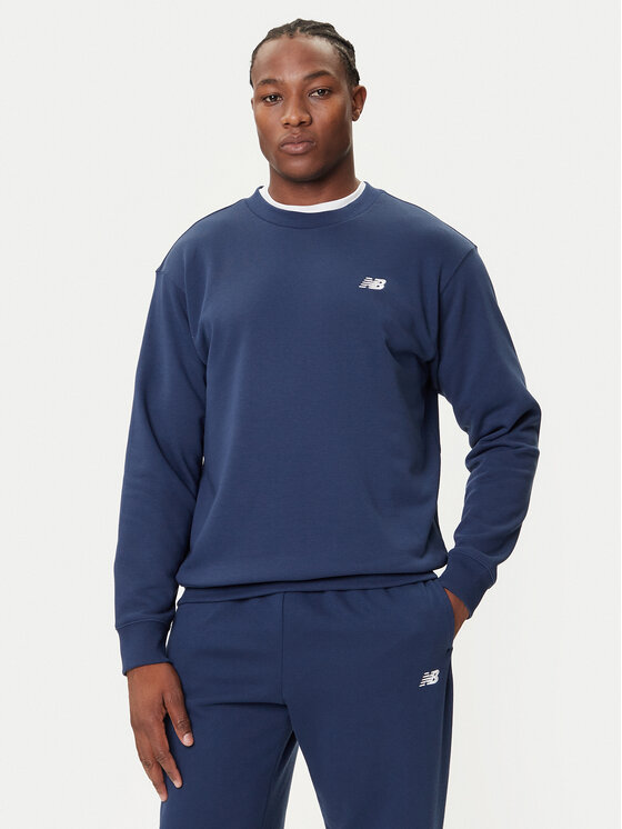 New Balance Суитшърт Small Logo MT41507 Тъмносин Relaxed Fit цвят на ниска цена