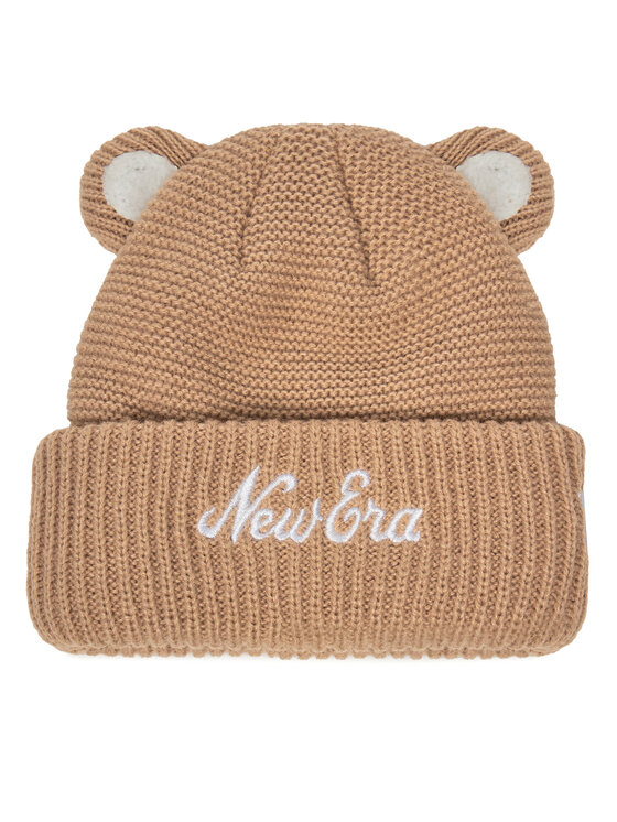 New Era Шапка Teddy Bear Ears Cuff Knit Beanie 60580864 Кафяв цвят на ниска цена