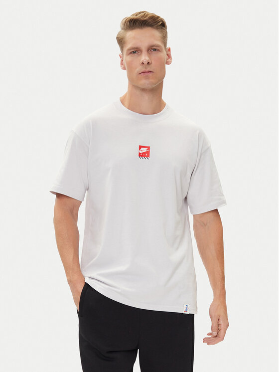 Nike Тишърт HJ0768 Сив Regular Fit цвят на ниска цена