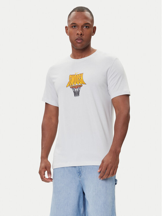 Nike Тишърт HJ3466 025 Сив Regular Fit цвят на ниска цена