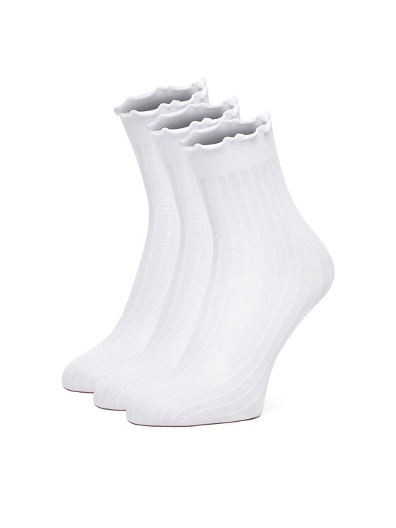 Nine West Дълги чорапи CEO_AS_NW_01_Z_AW25 (3-PACK) Бял цвят на ниска цена