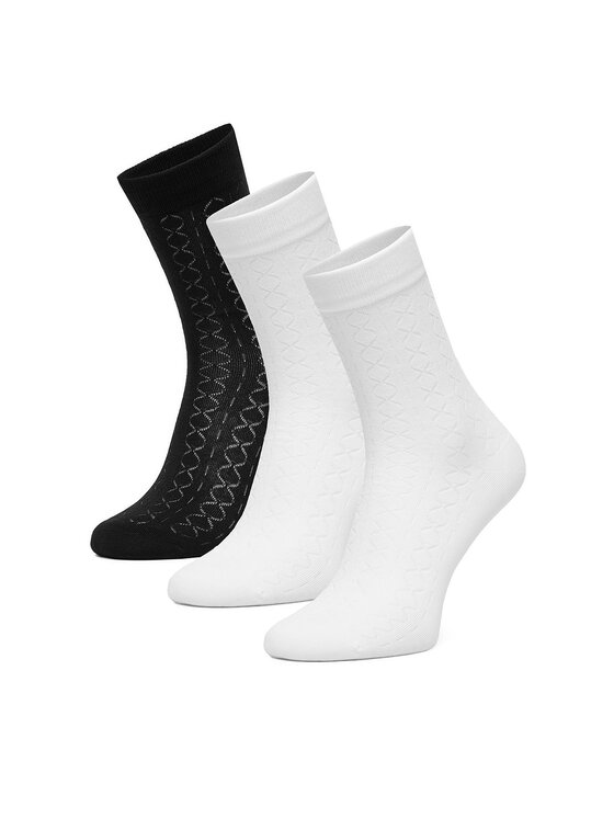 Nine West Дълги чорапи CEO_BR_NW_25077_W_AW25 (3 PACK) Бял цвят на ниска цена